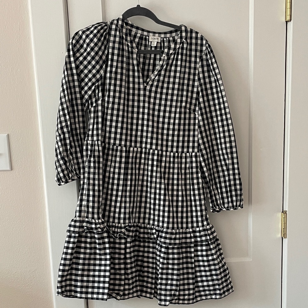 J Crew | Black and White Checkered Dress